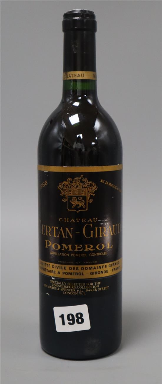 Three bottles of Chateau Certan-Giraud - Pomerol, 1986